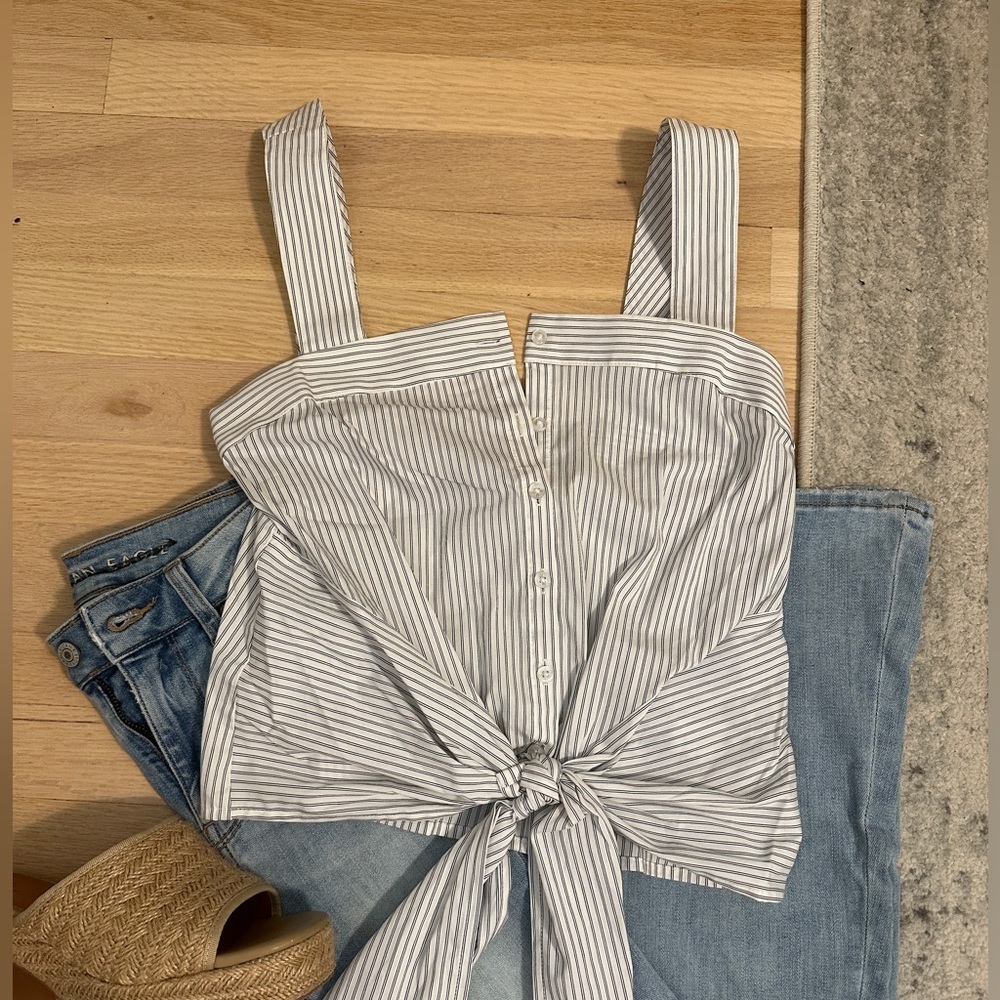 Express Button Up Tie Top